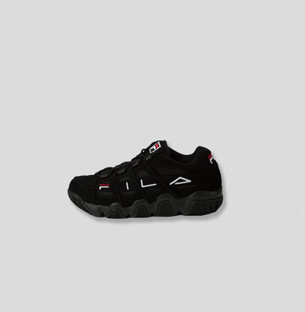 Fila Barricade Xt Low Boy's Sneakers - Black/White/Red,NZ 407-58201